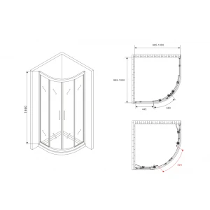 Душевой уголок Abber Schwarzer Diamant 100х100 AG01100